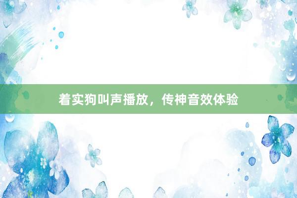 着实狗叫声播放，传神音效体验